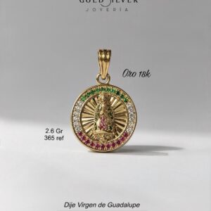 Dije circular, virgen de Guadalupe