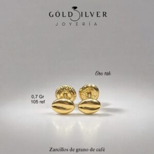Aretes Grano de Café en Oro 18K