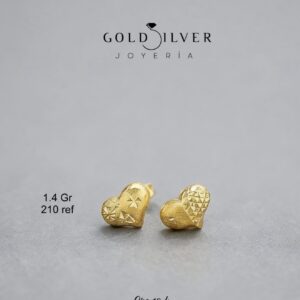 Topos Corazón Texturizado en Oro 18K